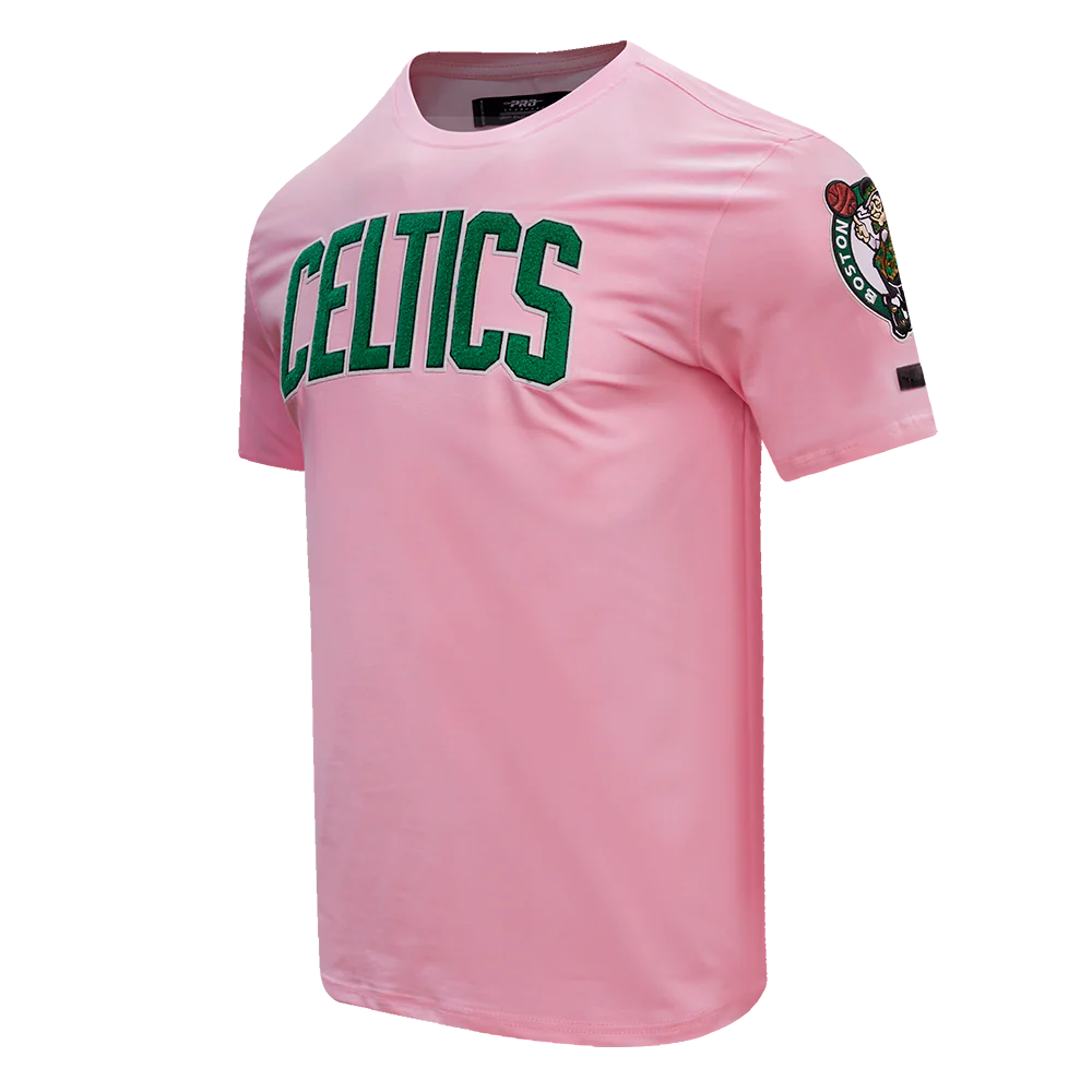 NBA BOSTON CELTICS CLASSIC CHENILLE MEN'S TEE (PINK) - Image 4