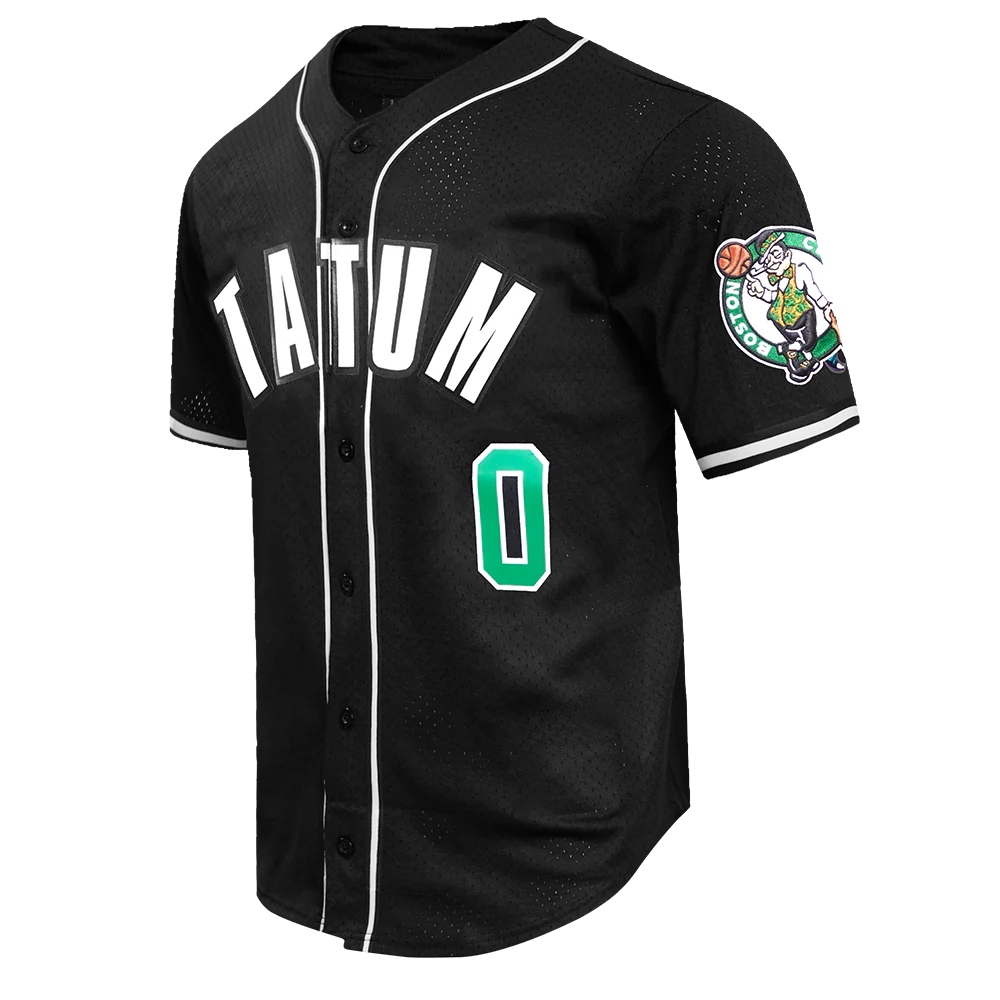NBA BOSTON CELTICS PLAYER NAME AND NUMBER MEN'S BUTTON DOWN MESH TOP (BLACK) - Image 3