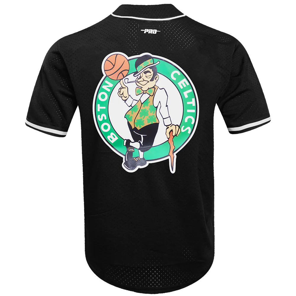 NBA BOSTON CELTICS PLAYER NAME AND NUMBER MEN'S BUTTON DOWN MESH TOP (BLACK) - Image 8