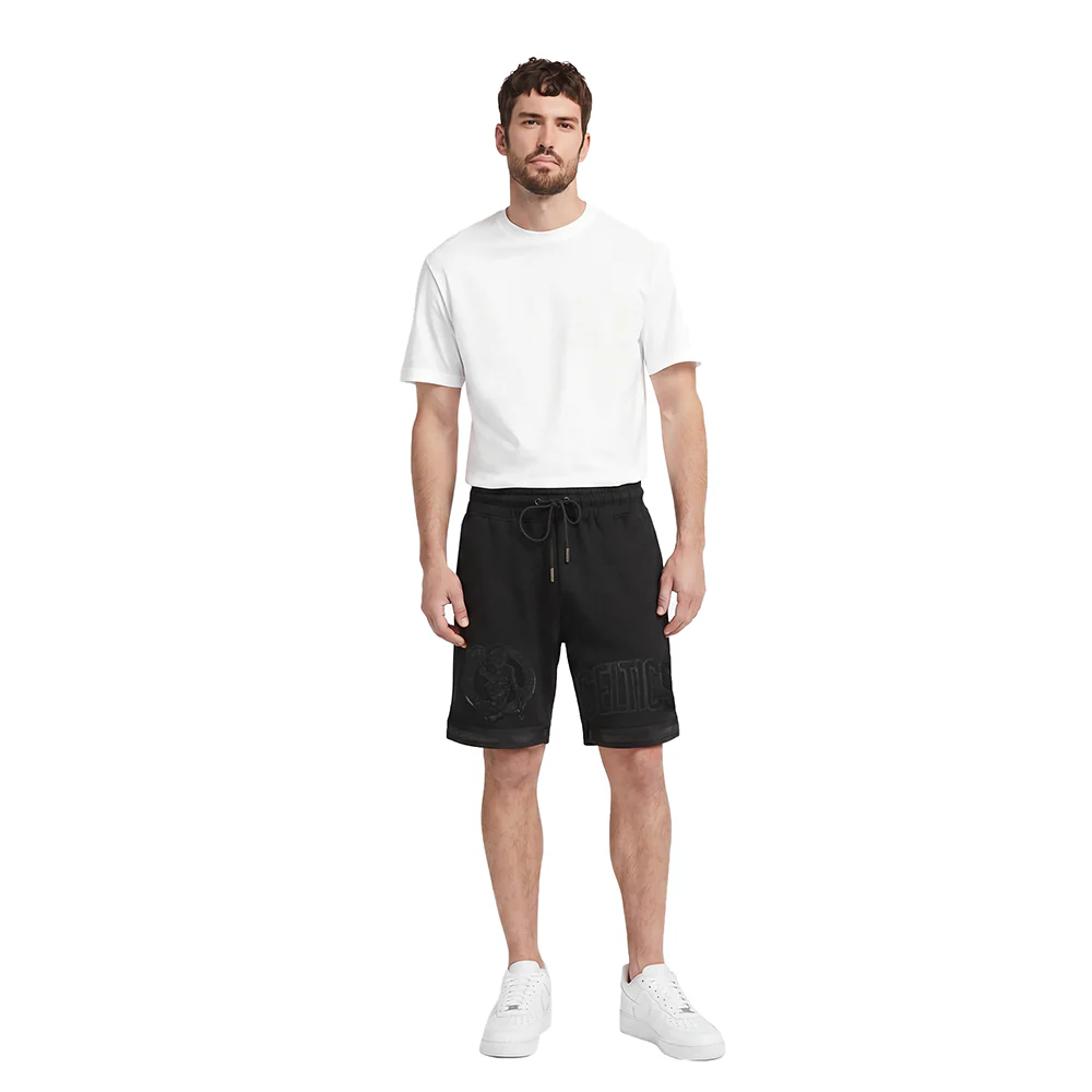 NBA BOSTON CELTICS CLASSIC 3BK MEN'S ATHLETIC SHORT (TRIPLE BLACK) - Image 3