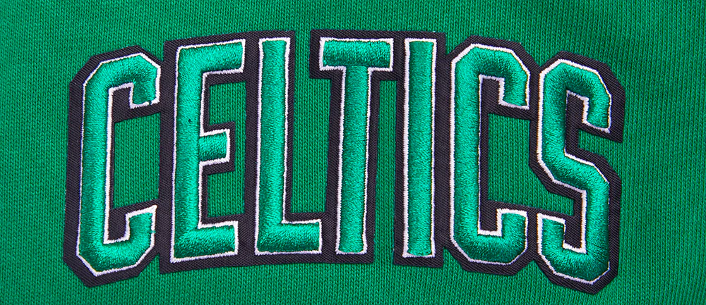 NBA BOSTON CELTICS SCRIPT TAIL MEN'S RIB FLEECE PULLOVER HOODIE (KELLY GREEN) - Image 7