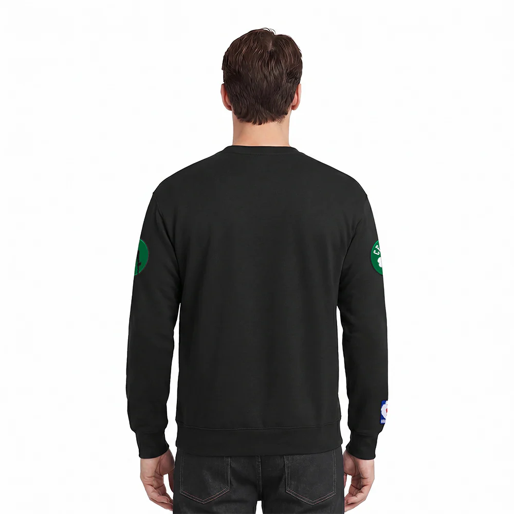 NBA BOSTON CELTICS OLD ENGLISH MEN'S CREWNECK (BLACK) - Image 2