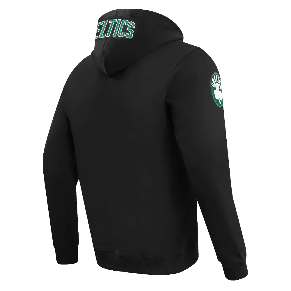 NBA BOSTON CELTICS OLD ENGLISH MEN'S PULLOVER HOODIE (BLACK) - Image 6