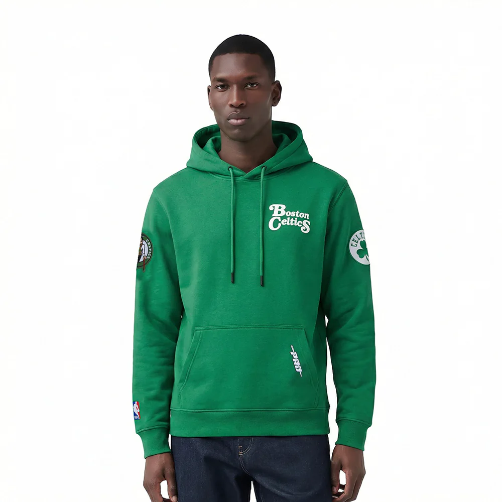 NBA BOSTON CELTICS SOUVENIR MEN'S FLEECE PULLOVER HOODIE (KELLY GREEN)
