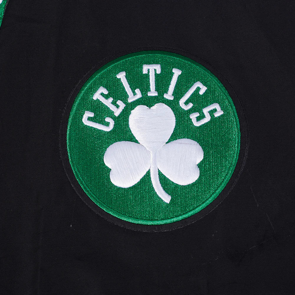 NBA BOSTON CELTICS CLASSIC WIND SUIT MEN'S WOVEN FULL ZIP PULLOVER HOODIE (BLACK) - Image 5
