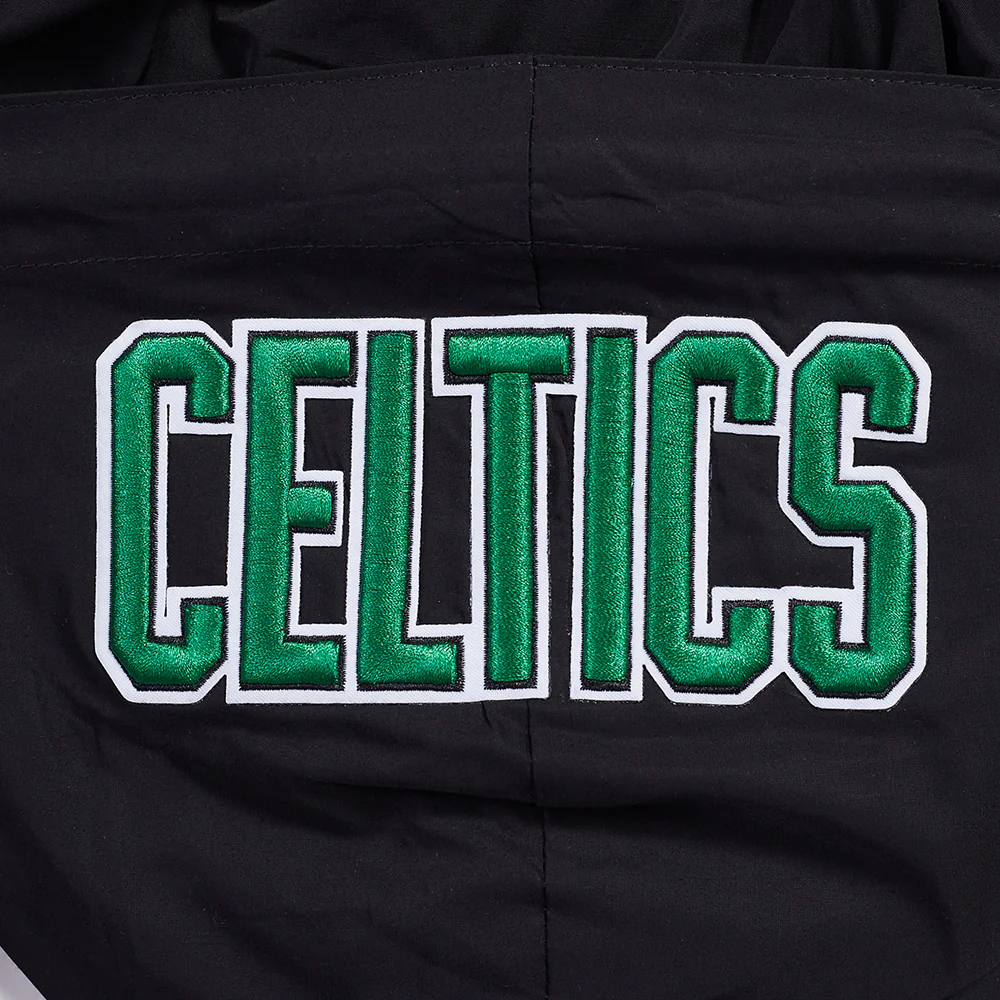 NBA BOSTON CELTICS CLASSIC WIND SUIT MEN'S WOVEN FULL ZIP PULLOVER HOODIE (BLACK) - Image 8