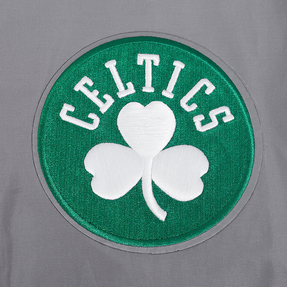 NBA BOSTON CELTICS CLASSIC WIND SUIT MEN'S WOVEN FULL ZIP PULLOVER HOODIE (GRAY) - Image 6
