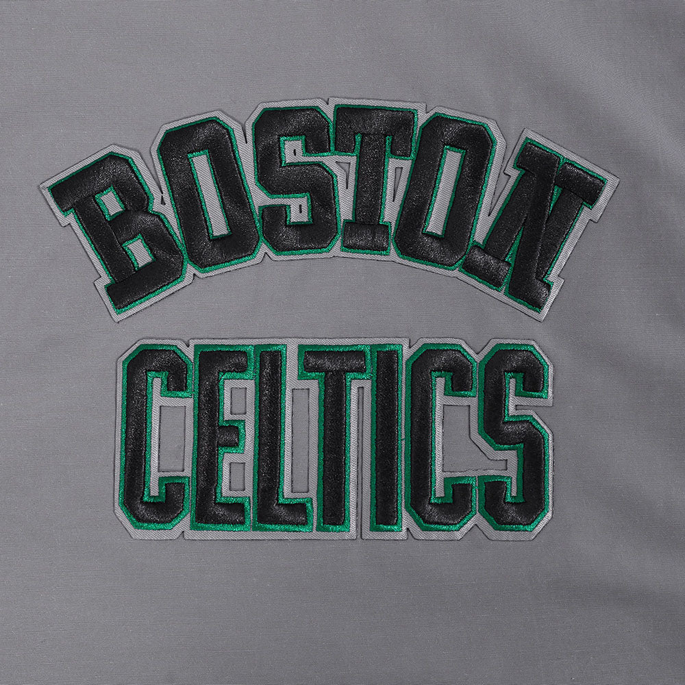 NBA BOSTON CELTICS CLASSIC WIND SUIT MEN'S WOVEN FULL ZIP PULLOVER HOODIE (GRAY) - Image 8