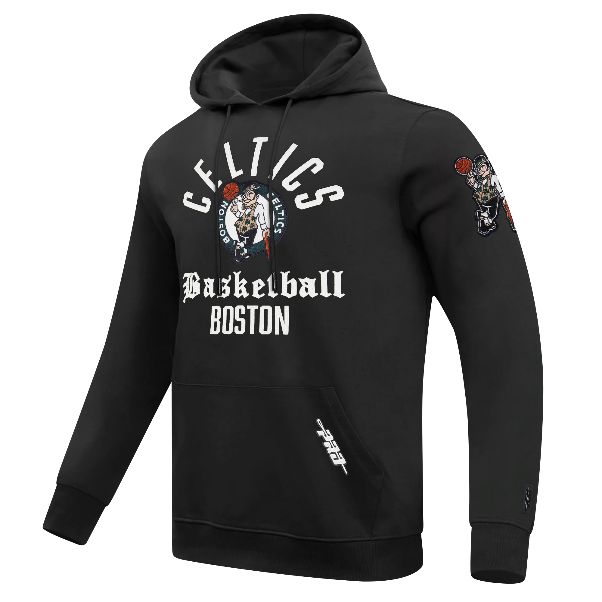 NBA BOSTON CELTICS MODERN ORIGINALS MEN'S FLC PO HOODIE (BLACK) - Image 3