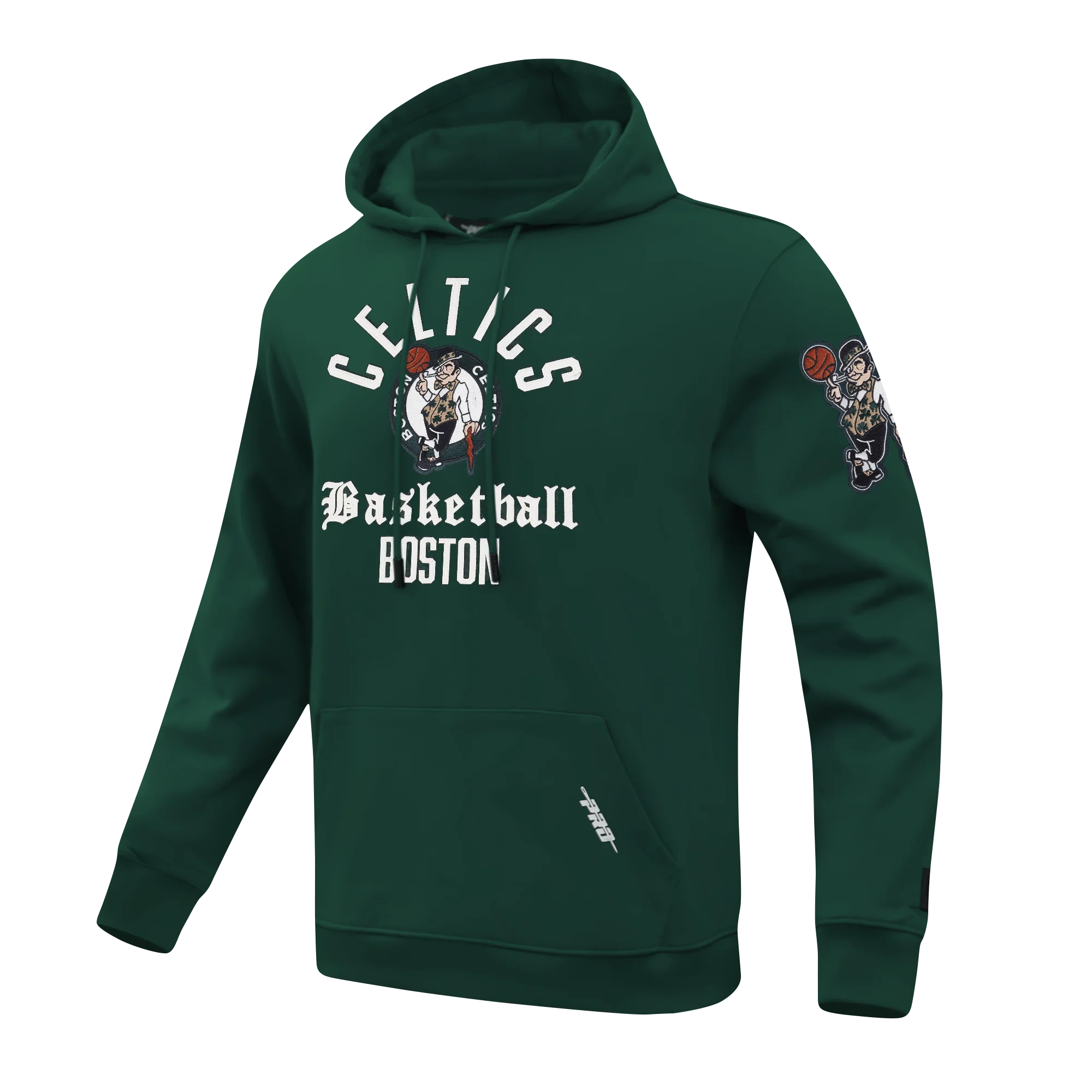 NBA BOSTON CELTICS MODERN ORIGINALS MEN'S FLC PO HOODIE (FOREST GREEN)
