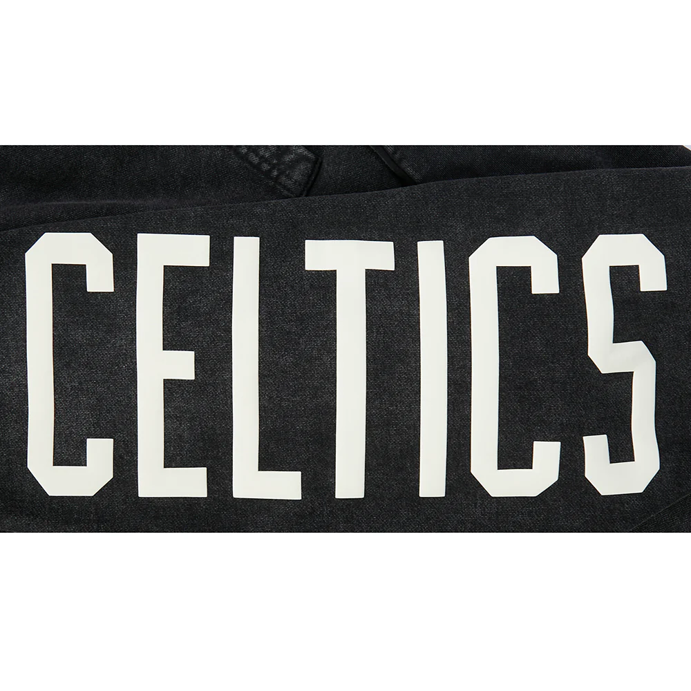 NBA BOSTON CELTICS STREET TEAM MEN'S ENZYME WASH DS FT PO HOODIE (WASHED BLACK) - Image 8
