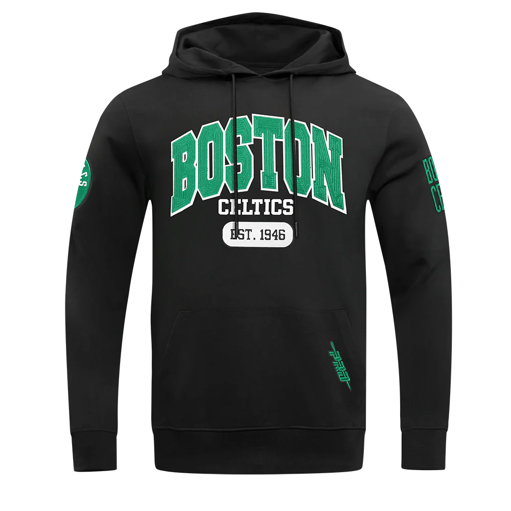 NBA BOSTON CELTICS CITY ARCH MEN'S FLC PO HOODIE (BLACK) - Image 5