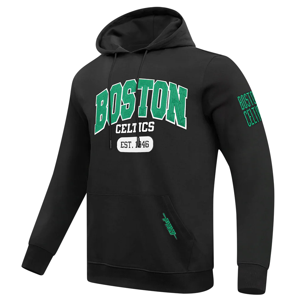 NBA BOSTON CELTICS CITY ARCH MEN'S FLC PO HOODIE (BLACK) - Image 6