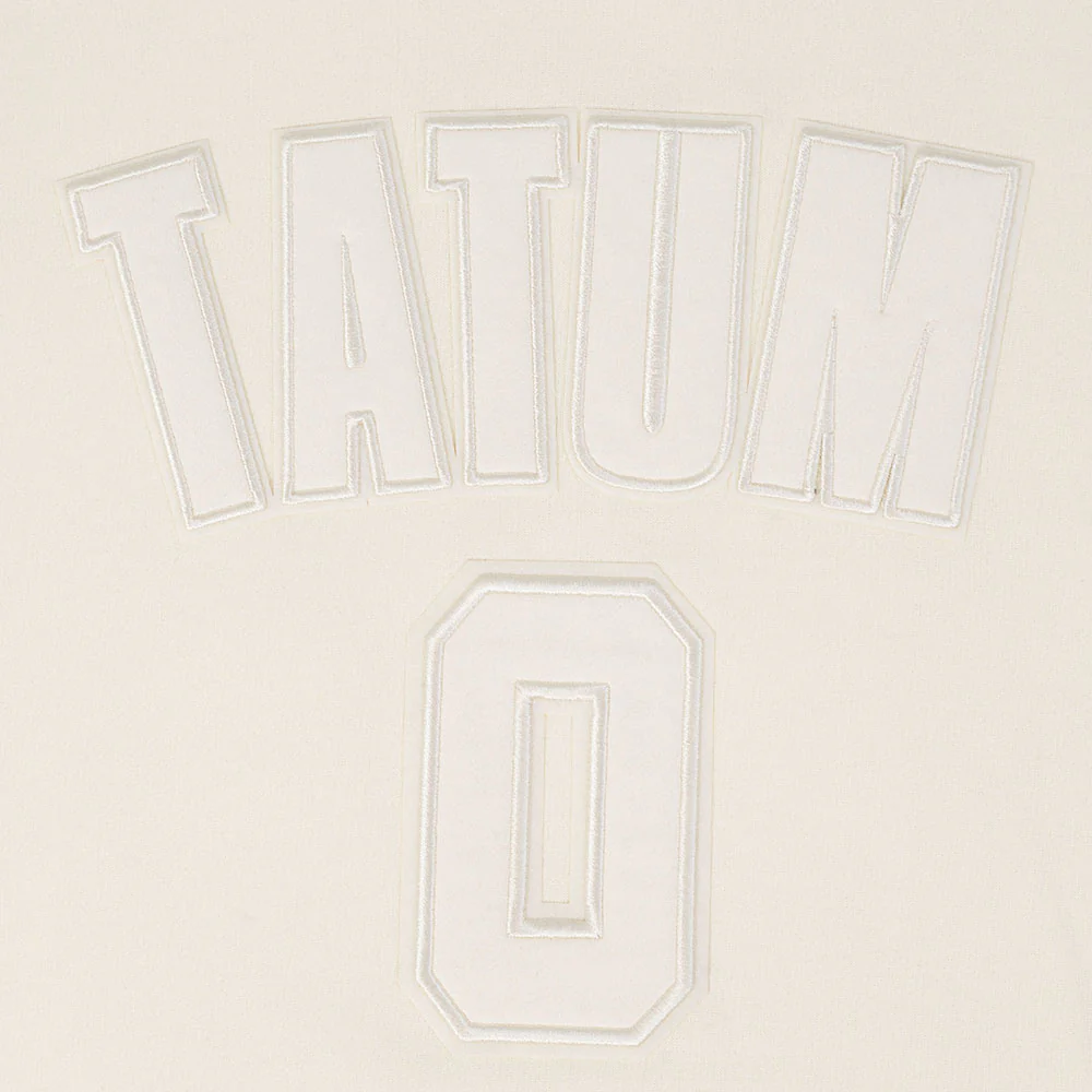 NBA BOSTON CELTICS JAYSON TATUM #0 NEUTRAL PNN MEN'S DROP SHOULDER FLC PO HOODIE (EGGSHELL) - Image 10