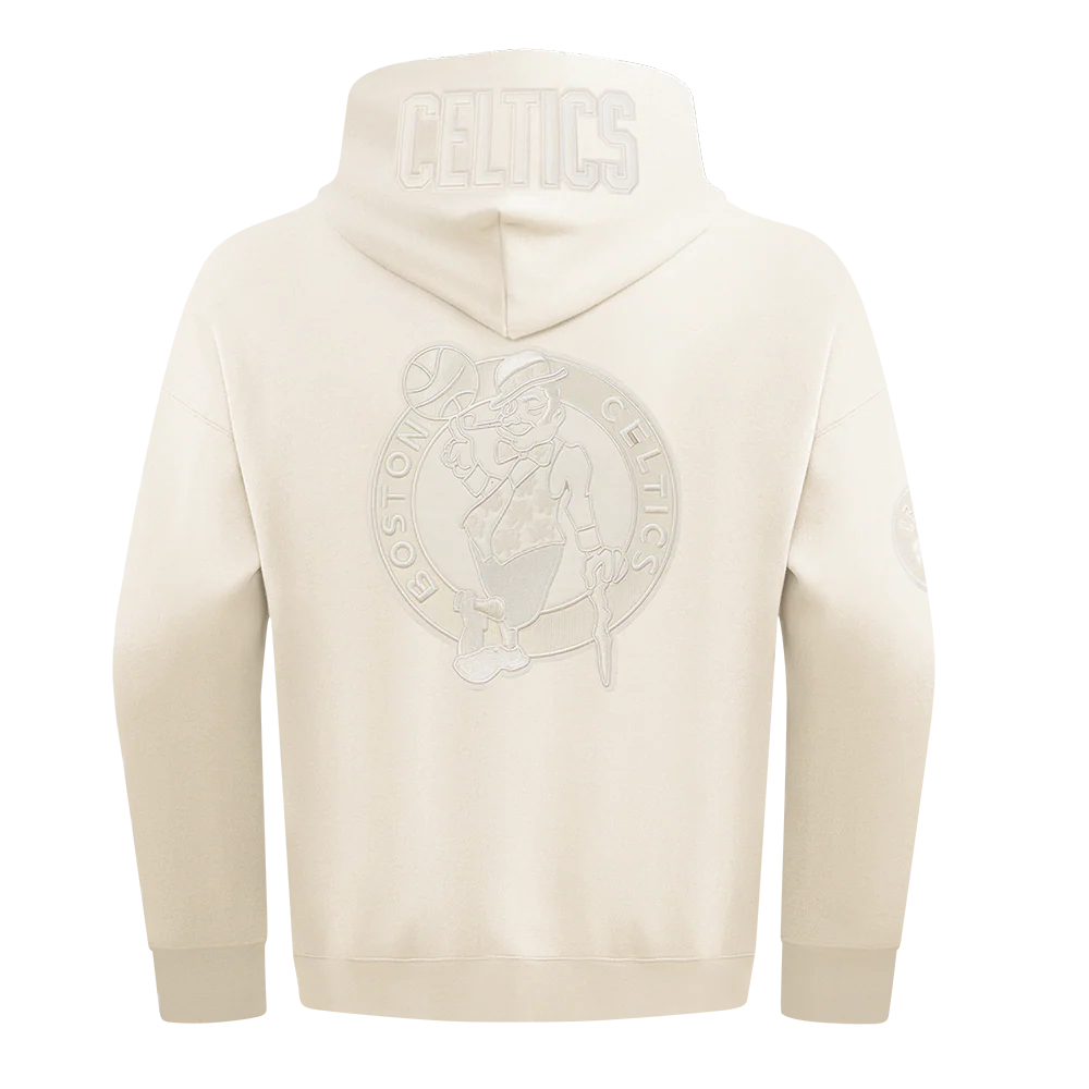 NBA BOSTON CELTICS JAYSON TATUM #0 NEUTRAL PNN MEN'S DROP SHOULDER FLC PO HOODIE (EGGSHELL) - Image 5