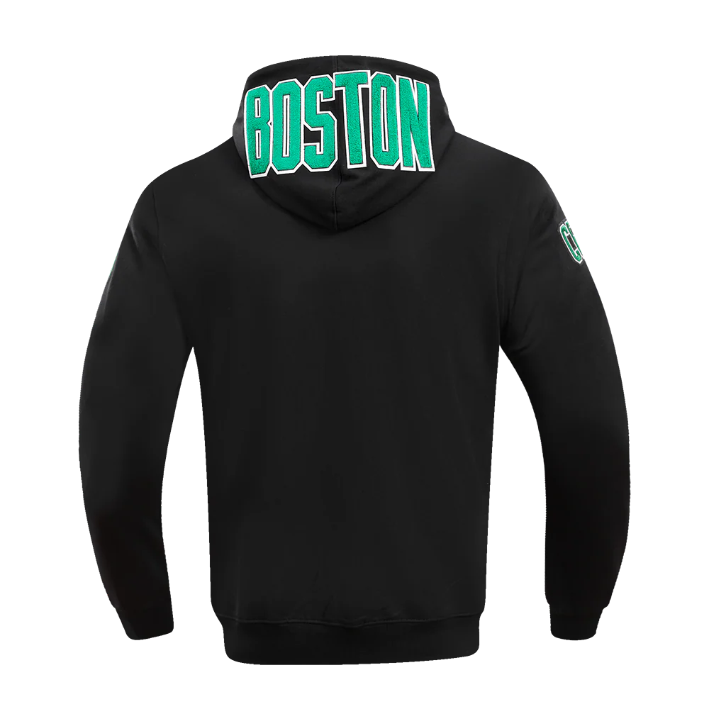 NBA BOSTON CELTICS CLASSIC CHENILLE MEN'S FULL ZIP HOODIE (BLACK) - Image 3