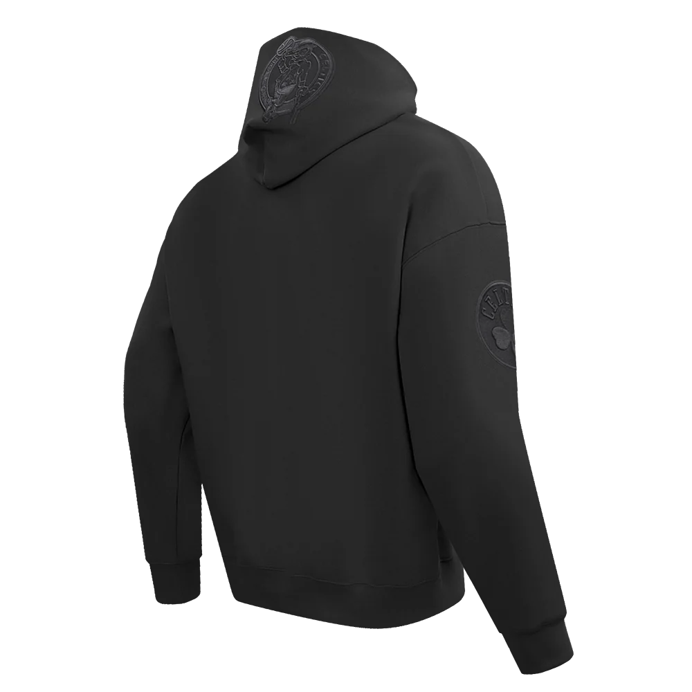 NBA BOSTON CELTICS NEUTRAL DROP SHOULDER FLEECE PULLOVER HOODIE (BLACK) - Image 6