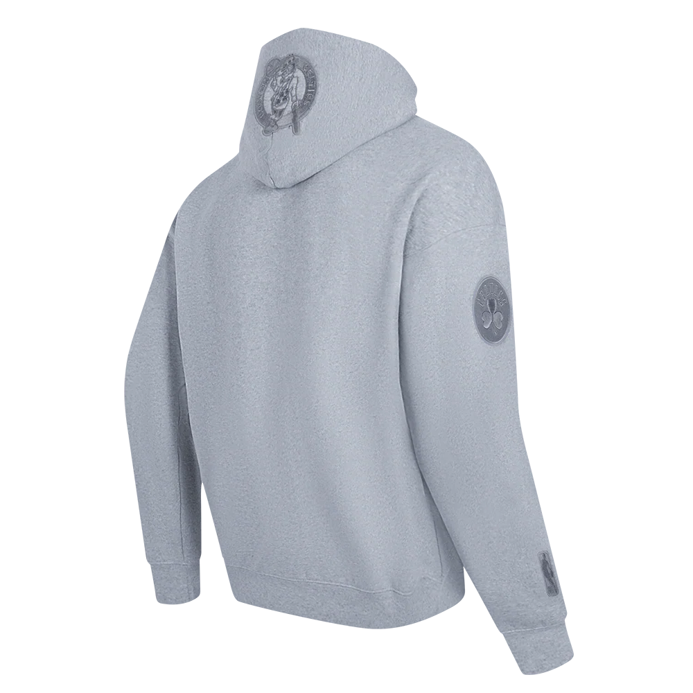 NBA BOSTON CELTICS NEUTRAL MEN'S DROP SHOULDER PULLOVER HOODIE (DARK HEATHER GRAY) - Image 6