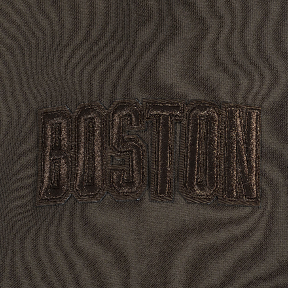 NBA BOSTON CELTICS NEUTRAL MEN'S DROP SHOULDER PULLOVER HOODIE (DARK TAUPE) - Image 11