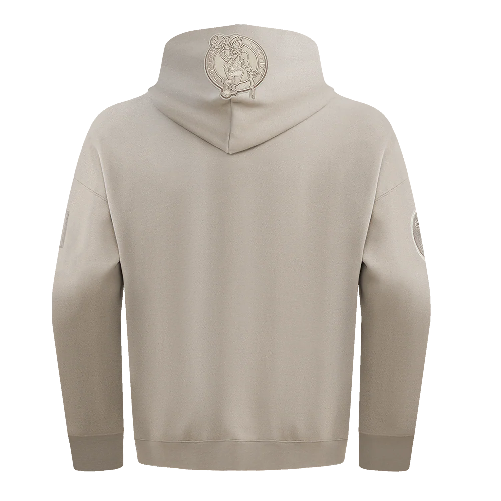 NBA BOSTON CELTICS NEUTRAL DROP SHOULDER FLEECE PULLOVER HOODIE (TAUPE) - Image 6