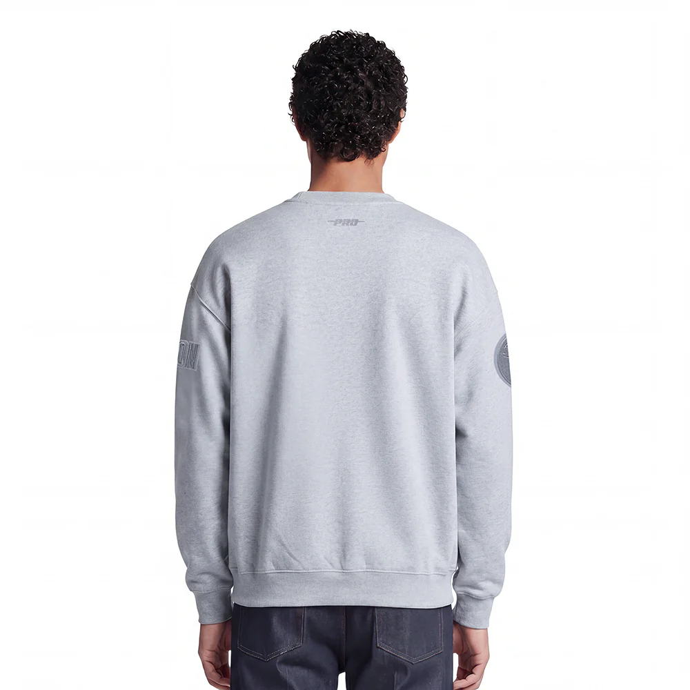 NBA BOSTON CELTICS NEUTRAL MEN'S DROP SHOULDER FLC CREWNECK (DARK HEATHER GRAY) - Image 2