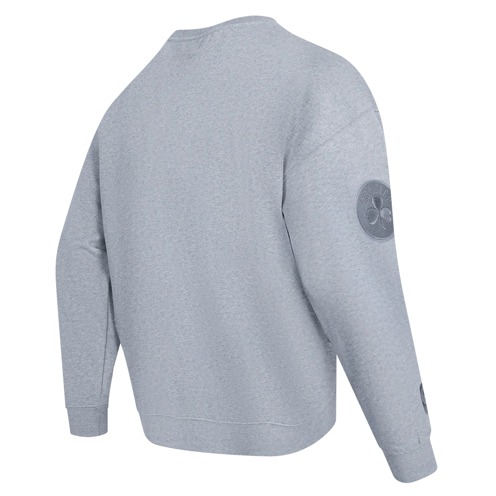 NBA BOSTON CELTICS NEUTRAL MEN'S DROP SHOULDER FLC CREWNECK (DARK HEATHER GRAY) - Image 6