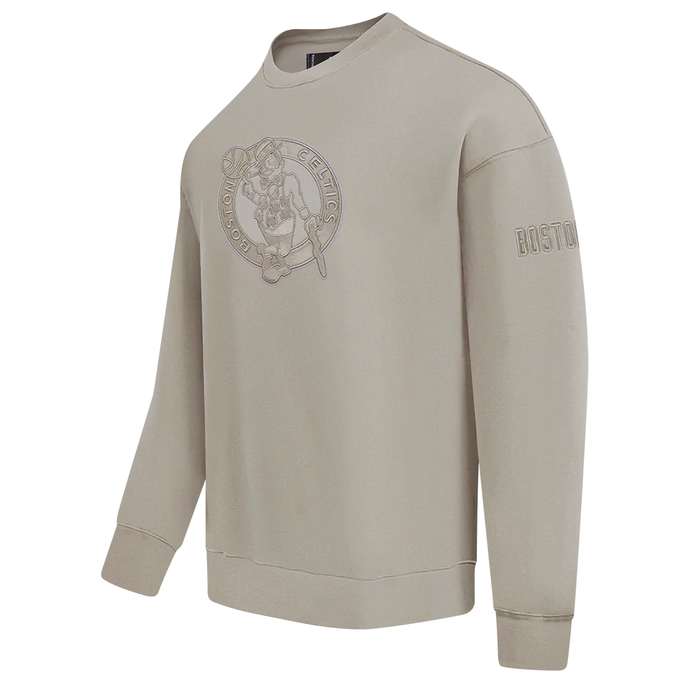 NBA BOSTON CELTICS NEUTRAL DROP SHOULDER FLEECE CREWNECK (TAUPE) - Image 4