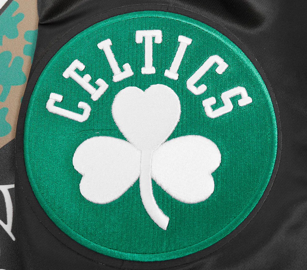NBA BOSTON CELTICS SCRIPT TAIL MEN'S SATIN JACKET (BLACK) - Image 6