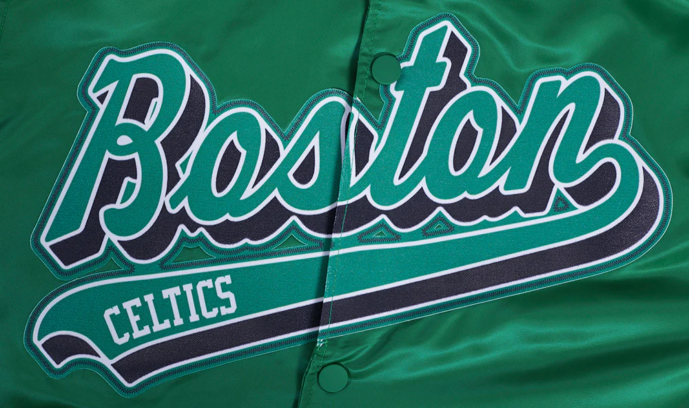 NBA BOSTON CELTICS SCRIPT TAIL MEN'S SATIN JACKET (KELLY GREEN) - Image 5