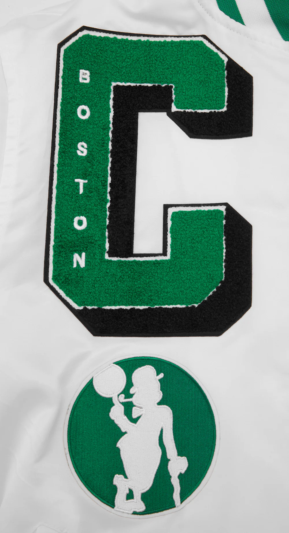 NBA BOSTON CELTICS MASHUP MEN'S RIB SATIN JACKET (WHITE/GREEN) - Image 6