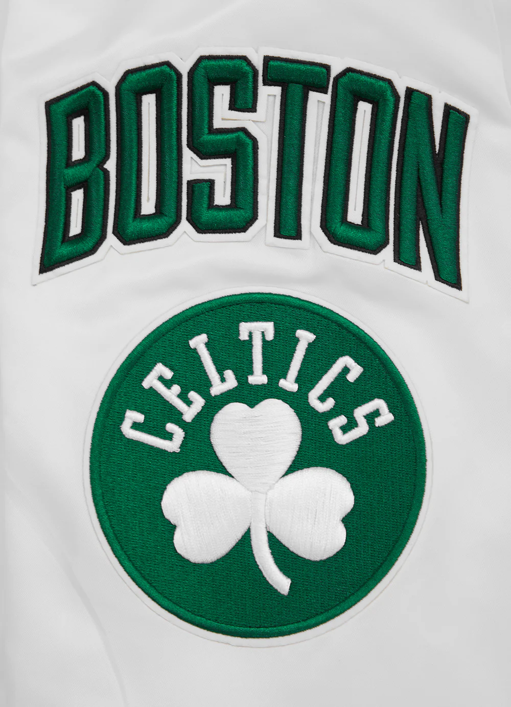 NBA BOSTON CELTICS MASHUP MEN'S RIB SATIN JACKET (WHITE/GREEN) - Image 8
