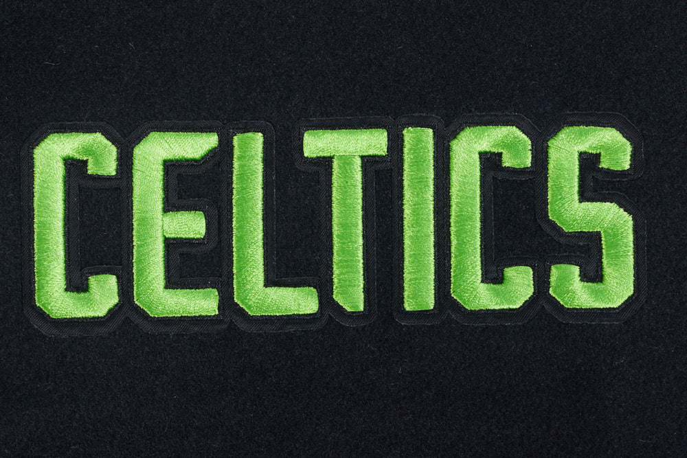 NBA BOSTON CELTICS CITY EDITION 24-25 MEN'S RIB WOOL VARSITY JACKET (BLACK) - Image 5