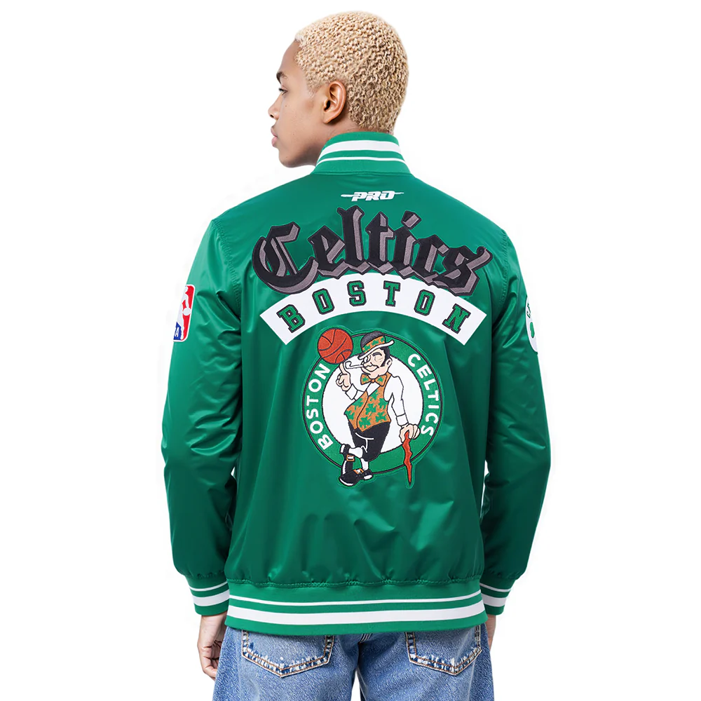 BOSTON CELTICS BEST OF MEN'S RIB SATIN JACKET (KELLY GREEN)