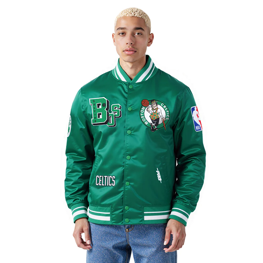 BOSTON CELTICS BEST OF MEN'S RIB SATIN JACKET (KELLY GREEN) - Image 2