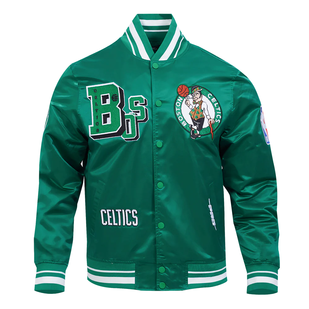 BOSTON CELTICS BEST OF MEN'S RIB SATIN JACKET (KELLY GREEN) - Image 3