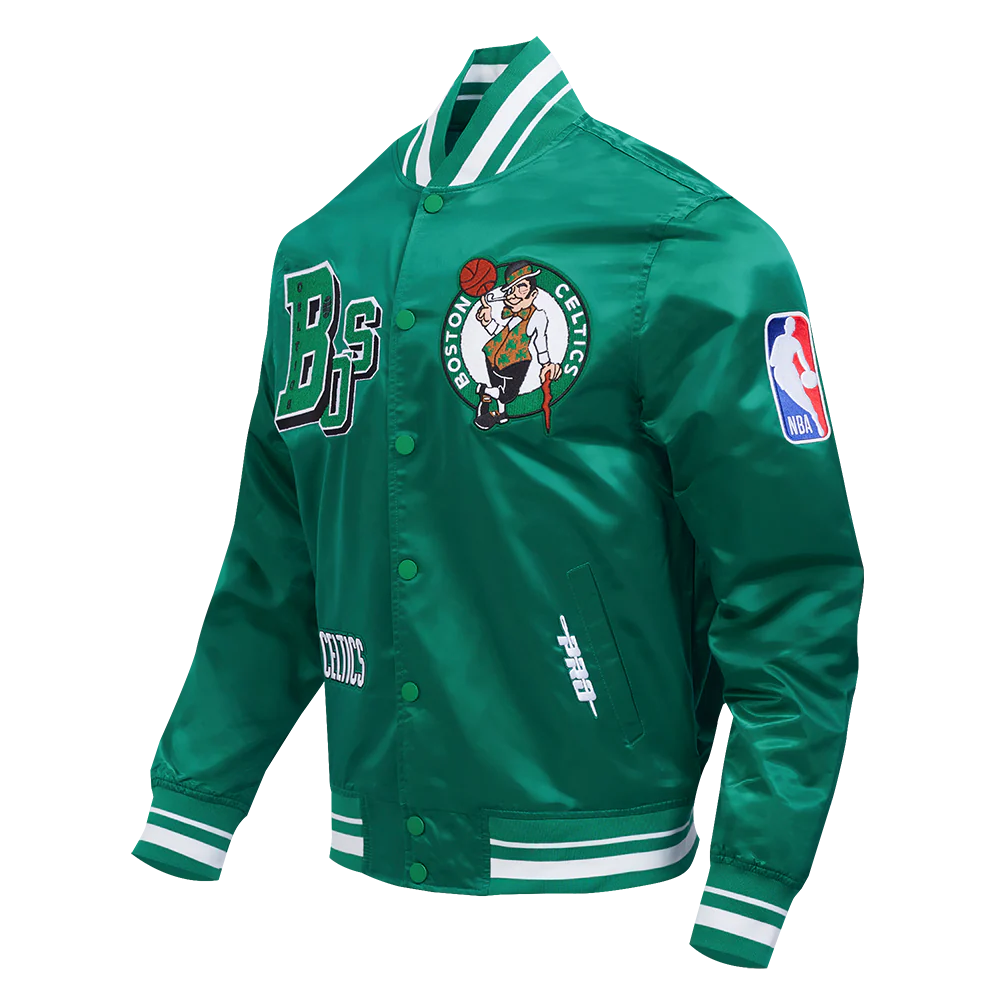 BOSTON CELTICS BEST OF MEN'S RIB SATIN JACKET (KELLY GREEN) - Image 5