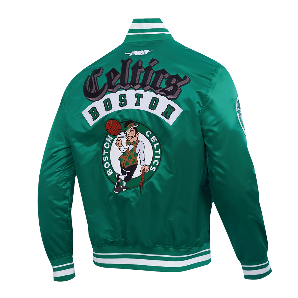 BOSTON CELTICS BEST OF MEN'S RIB SATIN JACKET (KELLY GREEN) - Image 6