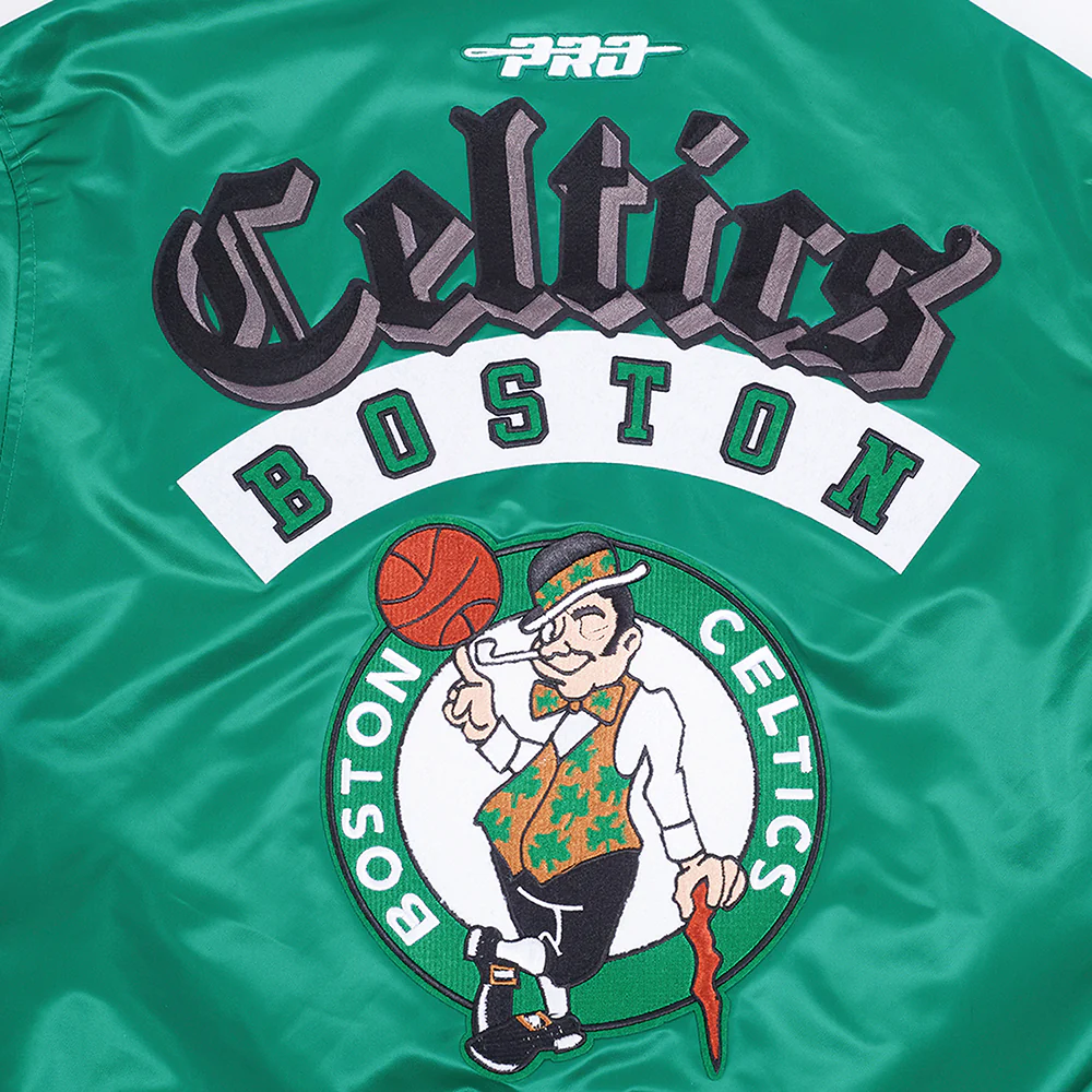 BOSTON CELTICS BEST OF MEN'S RIB SATIN JACKET (KELLY GREEN) - Image 9