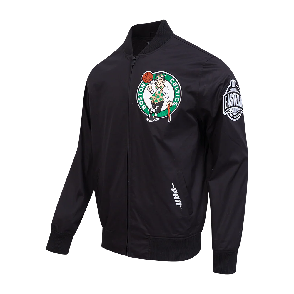 NBA BOSTON CELTICS LIVING LARGE MEN'S TWILL JACKET (BLACK) - Image 3