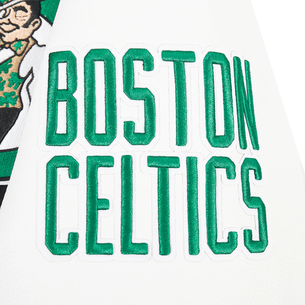 NBA BOSTON CELTICS CITY ARCH MEN'S WOOL VARSITY JACKET (BLACK/WHITE) - Image 7