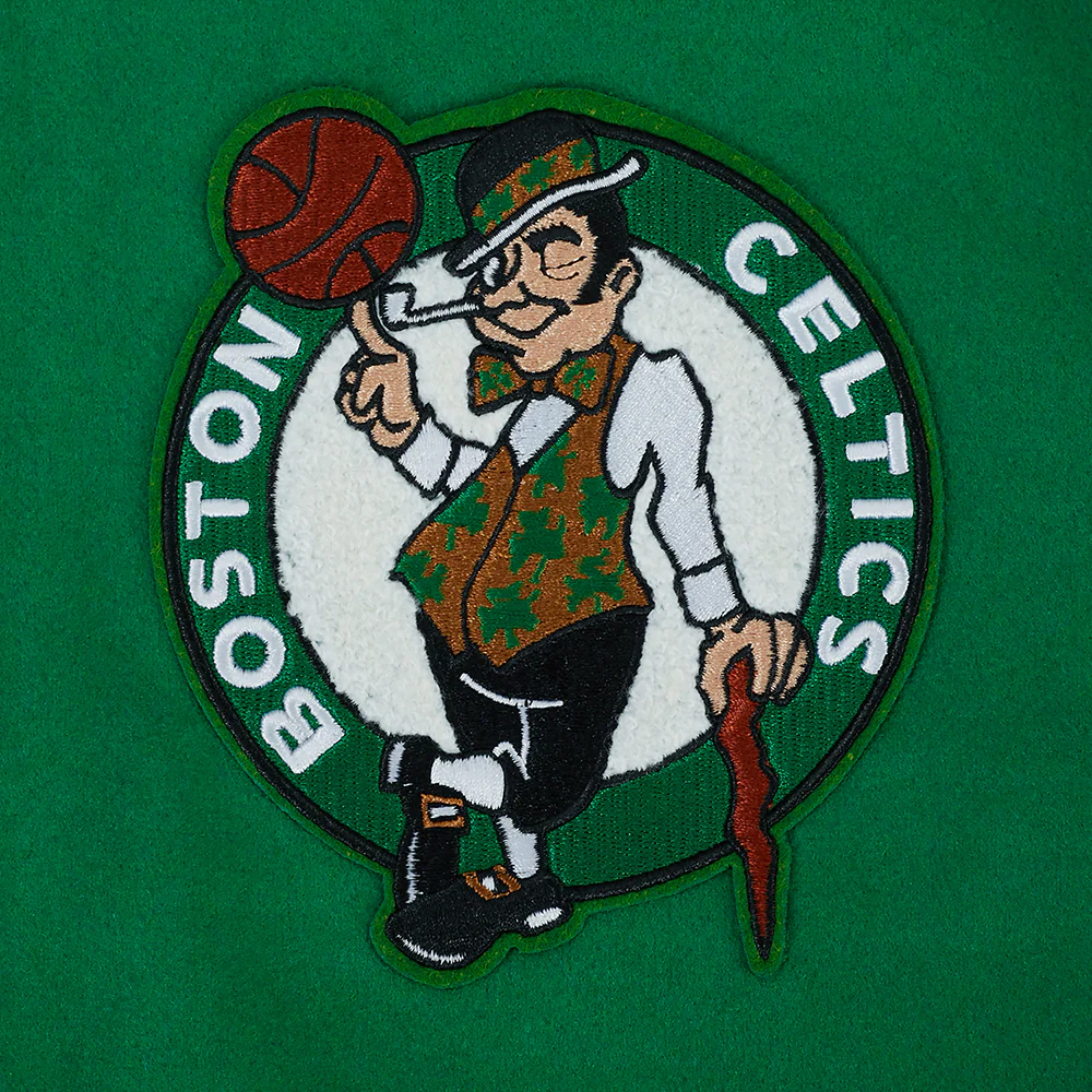 NBA BOSTON CELTICS DAY ONE MEN'S VARSITY JACKET (KELLY GREEN/ WHITE) - Image 10