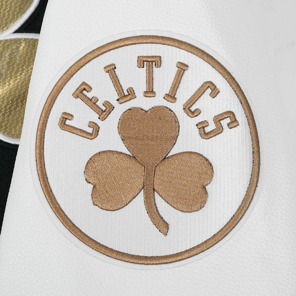 NBA BOSTON CELTICS CITY EDITION 25-26 MEN'S RIB WOOL VARSITY JACKET (FOREST GREEN/WHITE) - Image 11