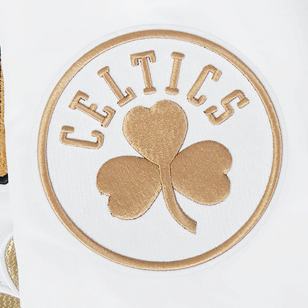 NBA BOSTON CELTICS CITY EDITION 25-26 MEN'S PRO SATIN YD RIB JACKET (WHITE/BLACK) - Image 7