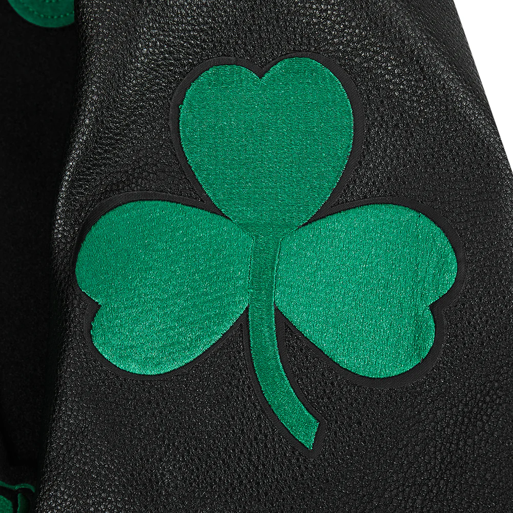 NBA BOSTON CELTICS FIRST TEAM MEN'S VARSITY JACKET (JET BLACK) - Image 7