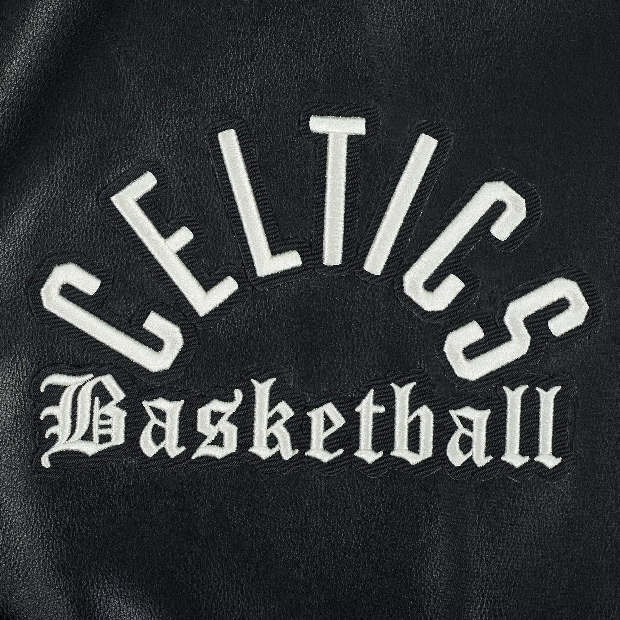 NBA BOSTON CELTICS MODERN ORIGINALS MEN'S LEATHER VARSITY JACKET (JET BLACK) - Image 7