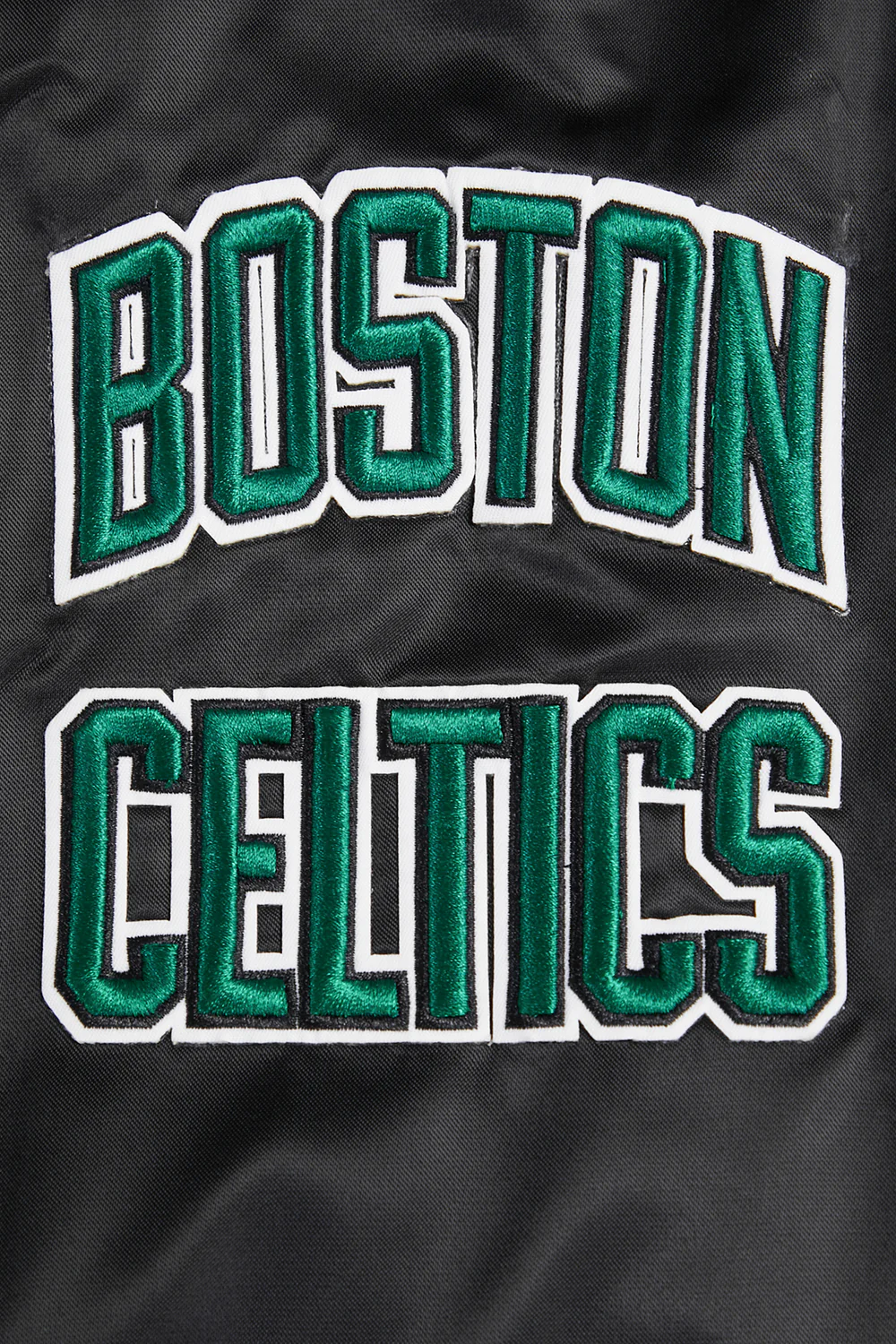 NBA BOSTON CELTICS RETRO CLASSIC MEN'S RIB SATIN JACKET (BLACK) - Image 8