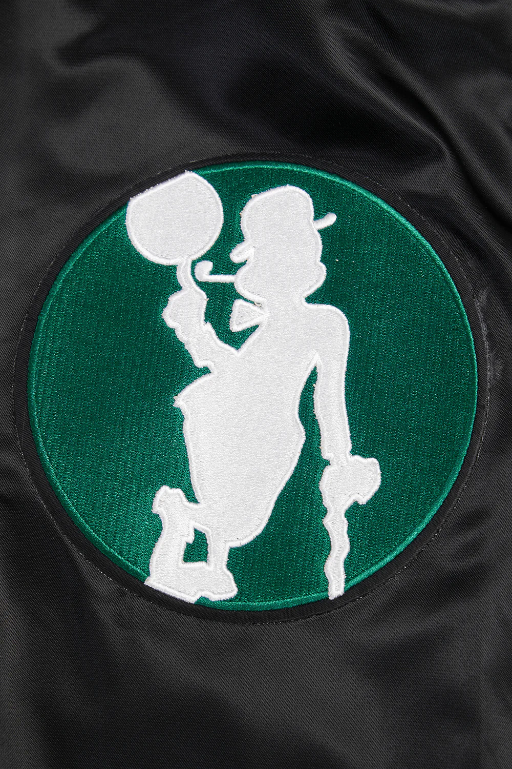 NBA BOSTON CELTICS RETRO CLASSIC MEN'S RIB SATIN JACKET (BLACK) - Image 9