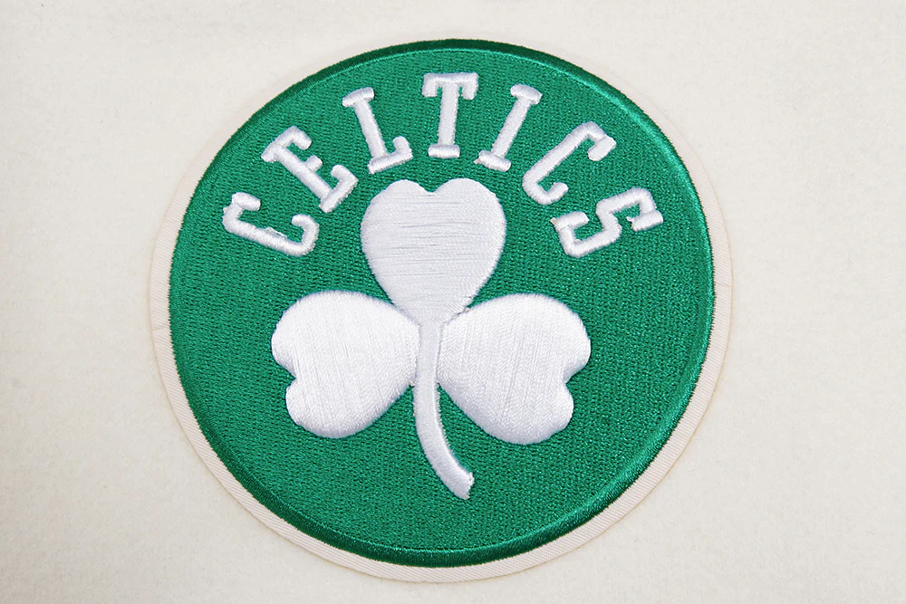 NBA BOSTON CELTICS RETRO CLASSIC MEN'S RIB WOOL VARSITY JACKET (EGGSHELL/KELLY GREEN) - Image 6