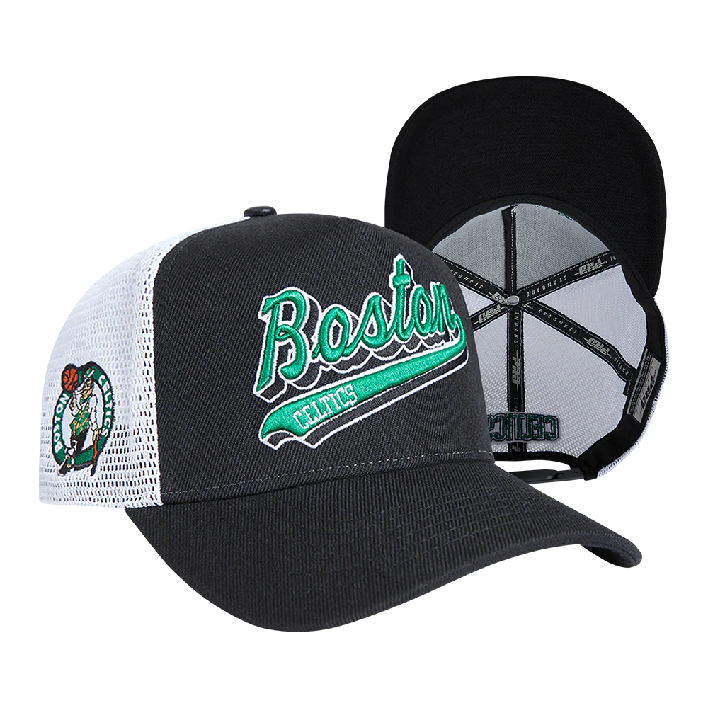 NBA BOSTON CELTICS SCRIPT TAIL TRUCKER HAT (BLACK) - Image 4