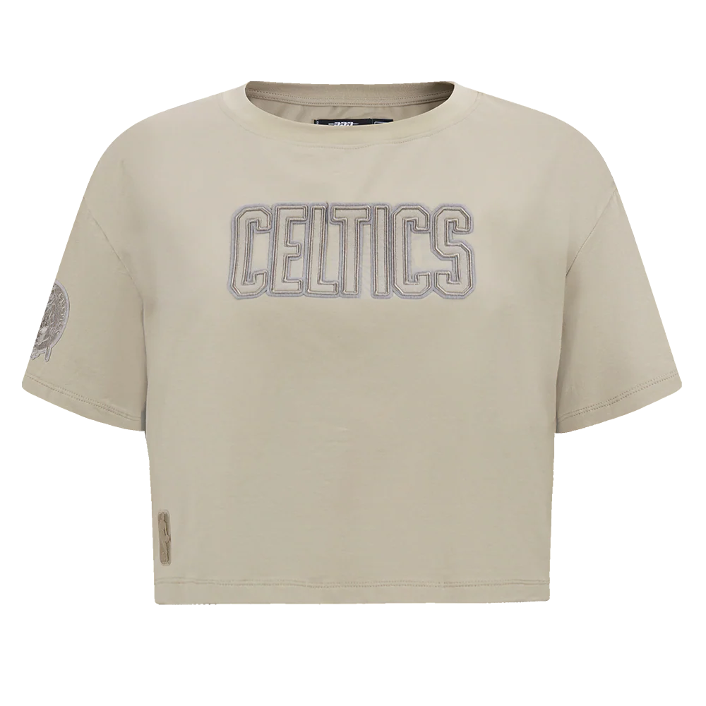 NBA BOSTON CELTICS NEUTRAL WOMEN'S BOXY TEE (TAUPE) - Image 3